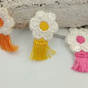 12 pieces FLORAL VINTAGE appliqués orange pink yellow white flower Patches #114