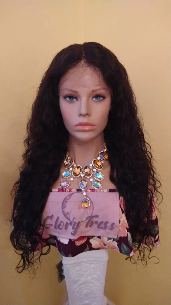 13x4 Loose Wave Frontal Wig | 24" HD Transparent Lace Front Wigs | 100% Brazilian Human Hair | Wet & Wavy|African American Wig | Glory Tress
