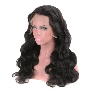 13x4 Transparent Lace Body Wave Wig Frontal Natural Black Human Hair Wig