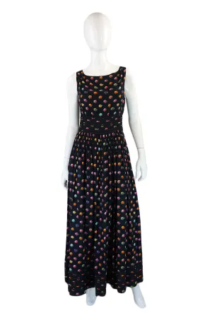 1960s Floral Donald Brooks Patio Gown