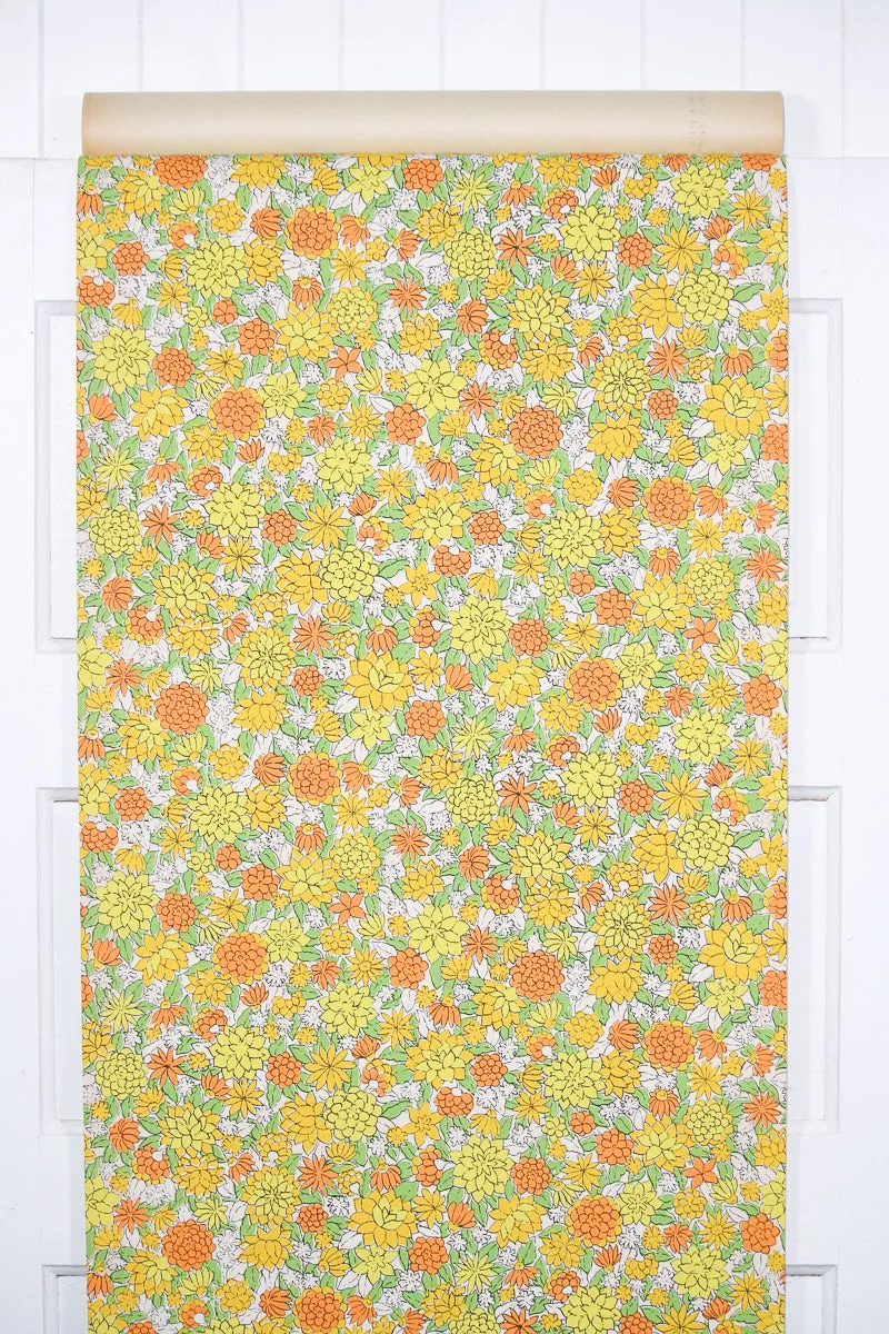1960s Floral Vintage Wallpaper