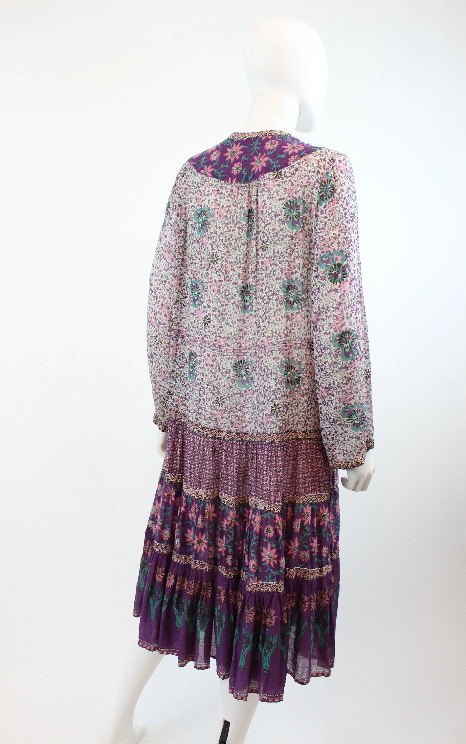 1970s Adini caftan cactus print INDIAN COTTON small  | new spring summer