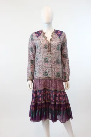 1970s Adini caftan cactus print INDIAN COTTON small  | new spring summer