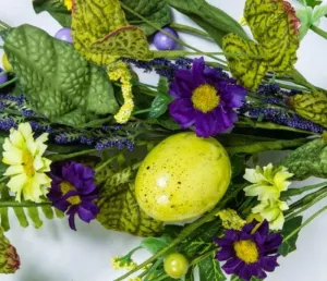 24" Egg, Flower and Berry Floral Spray