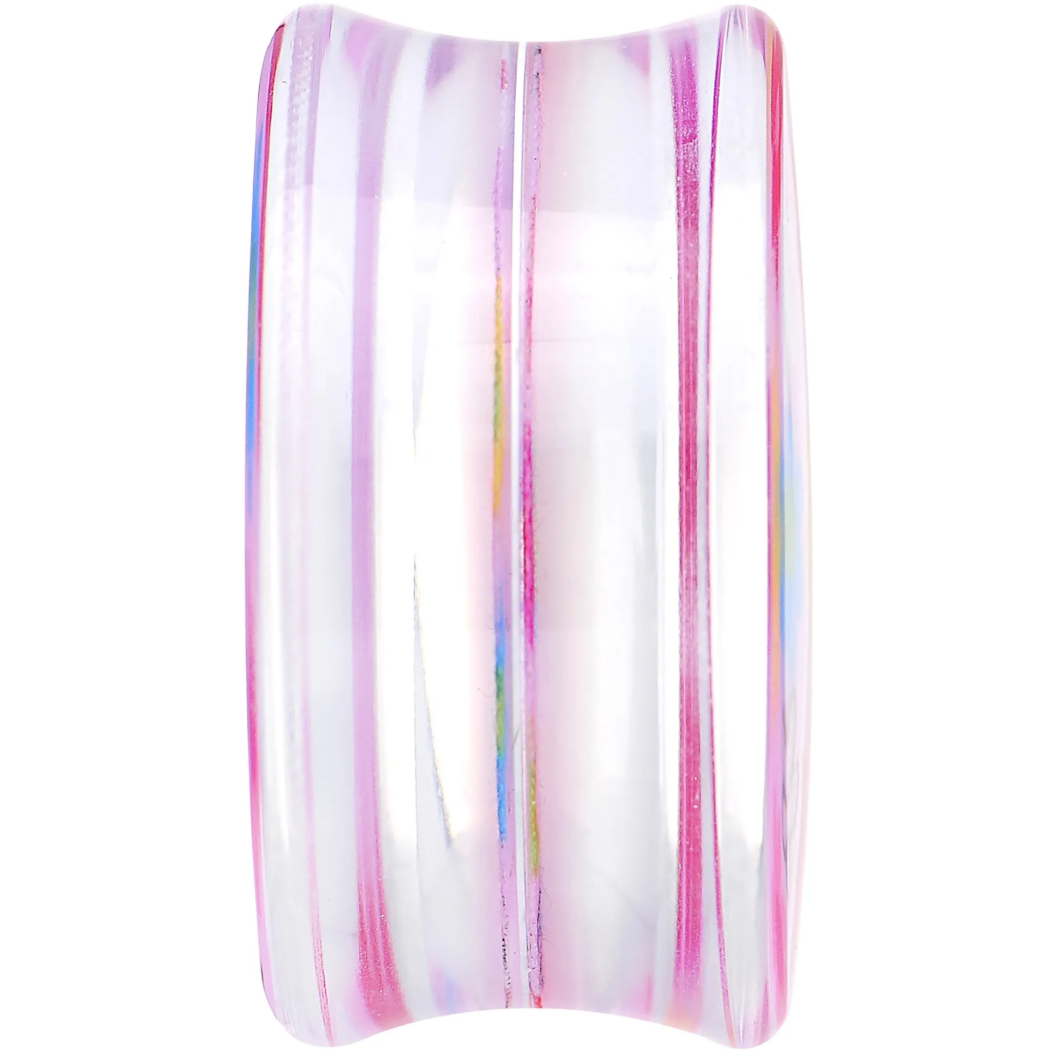 30mm Acrylic Pink Multicolored Flower Power Saddle Plug