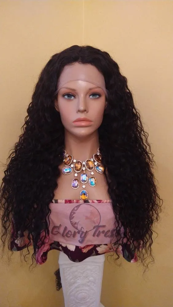 30" Wet & Wavy Lace Front Wig HD Lace 100% Unprocessed Human Hair Wig African American Wig Glory Tress Wigs- GLORIFY