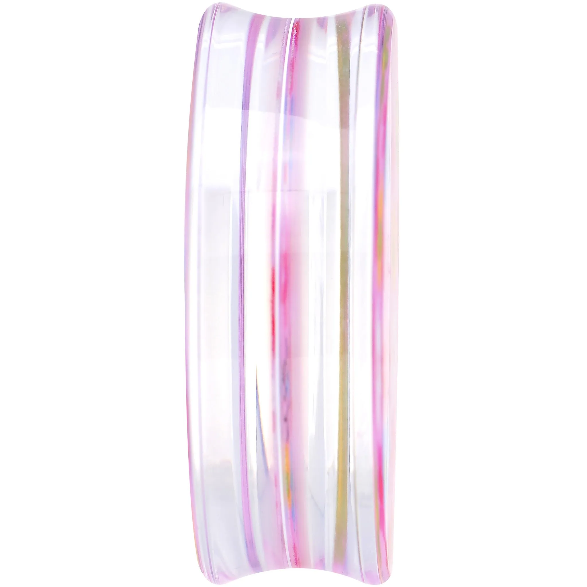 44mm Acrylic Pink Multicolored Flower Power Saddle Plug