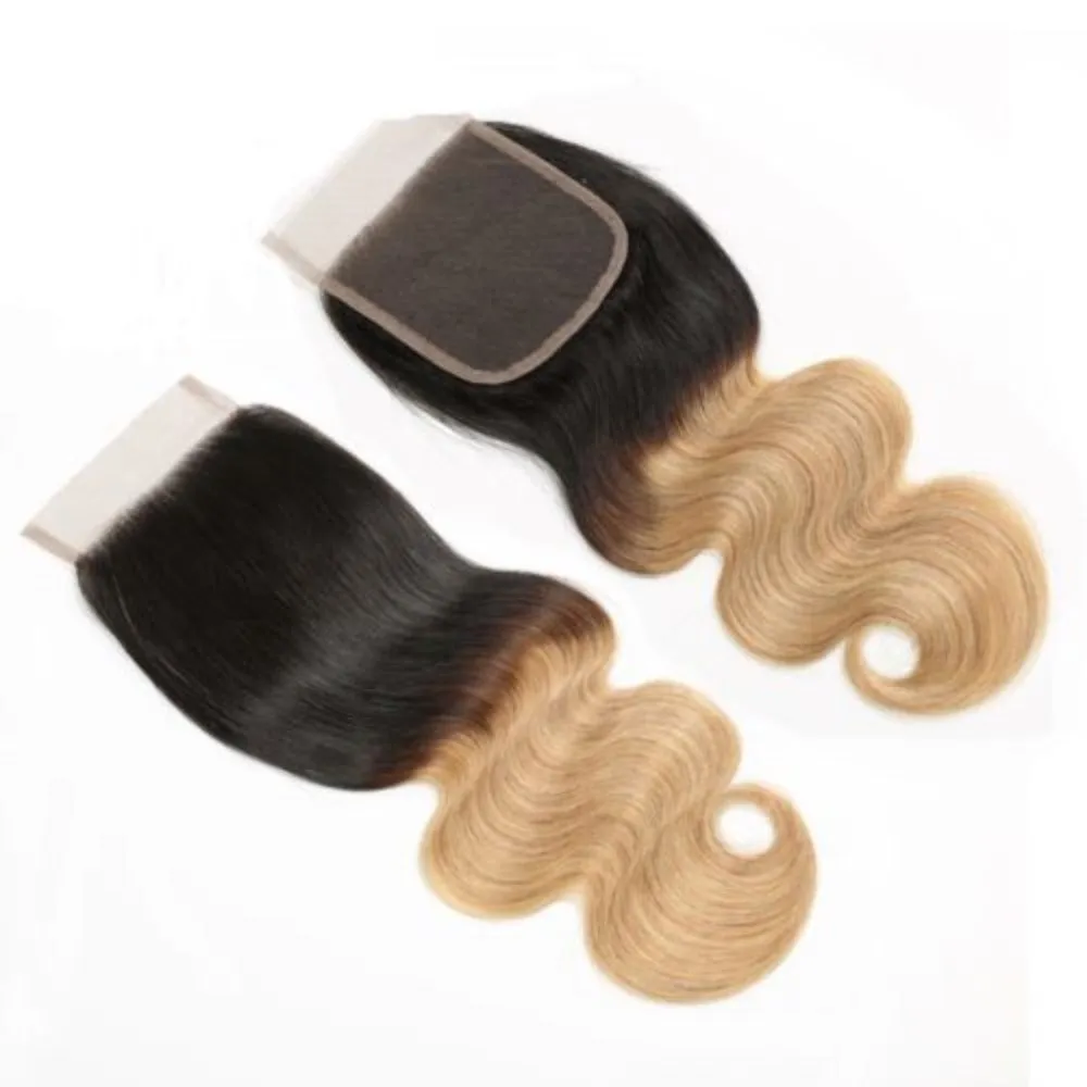 4X4 Lace Closure Body Wave Ombre 100 Human Hair Closure