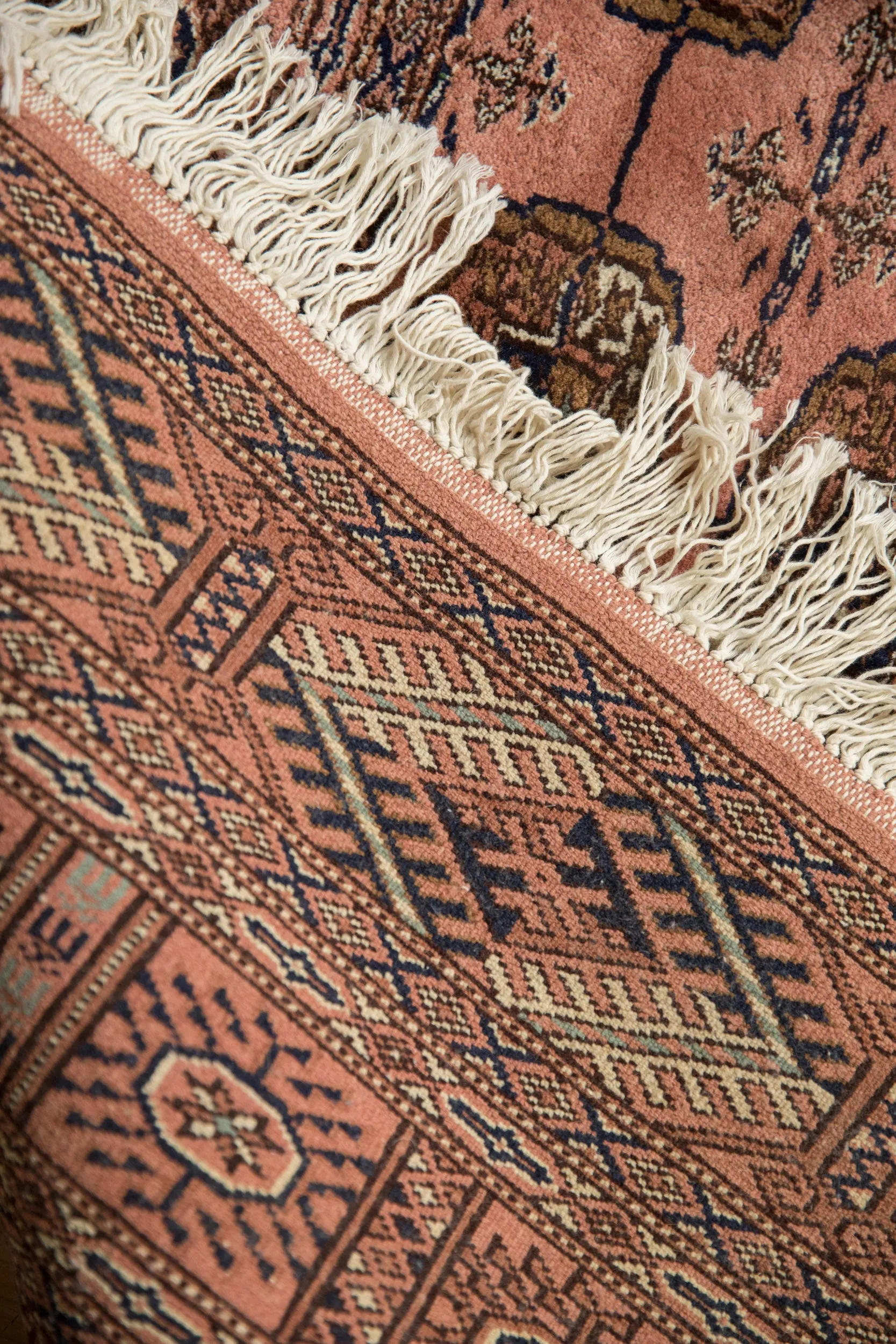 4x4 Vintage Fine Bokhara Square Rug
