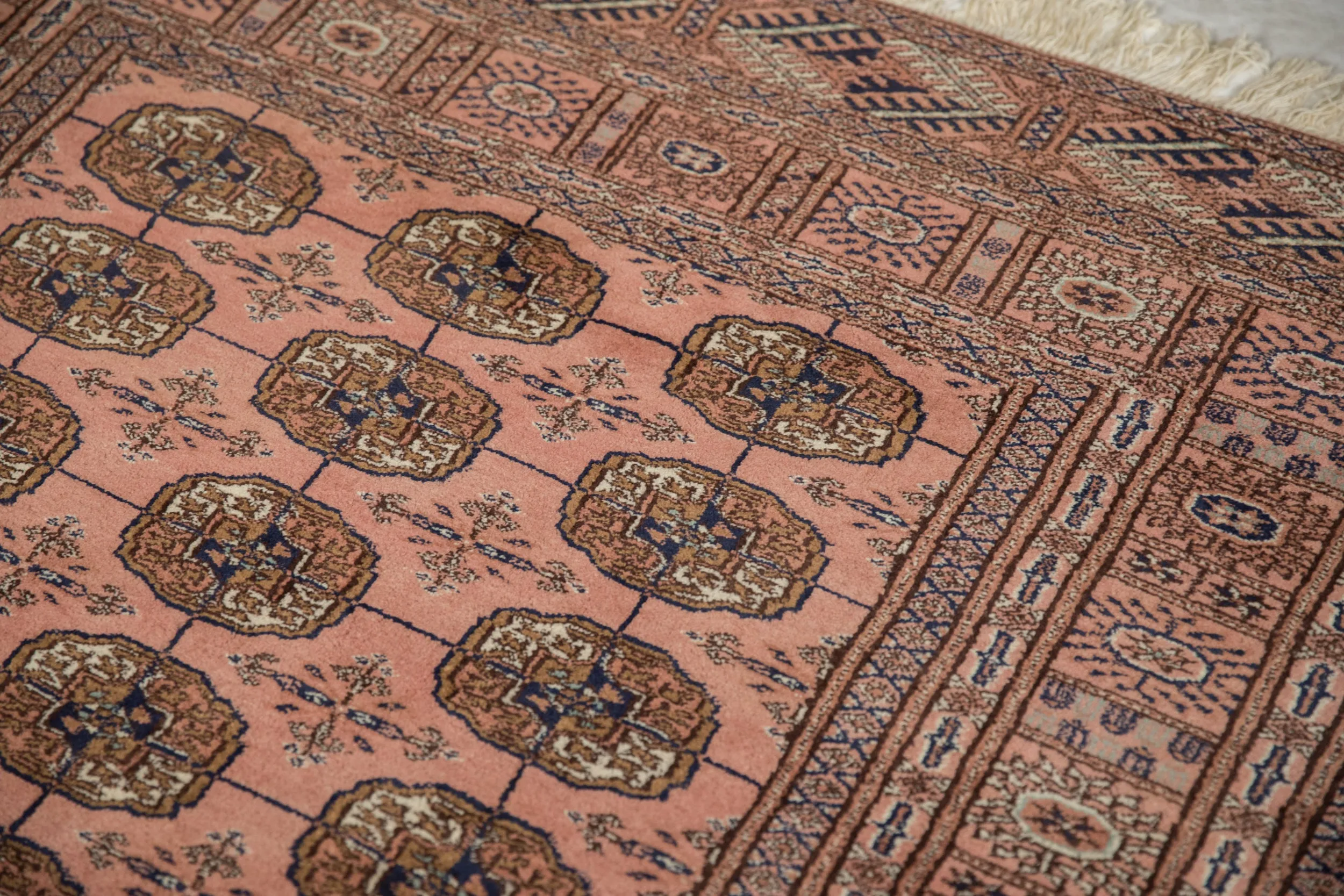 4x4 Vintage Fine Bokhara Square Rug