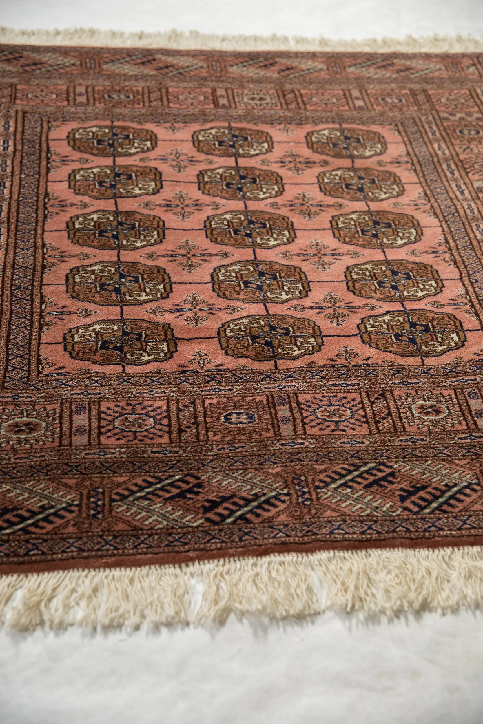 4x4 Vintage Fine Bokhara Square Rug