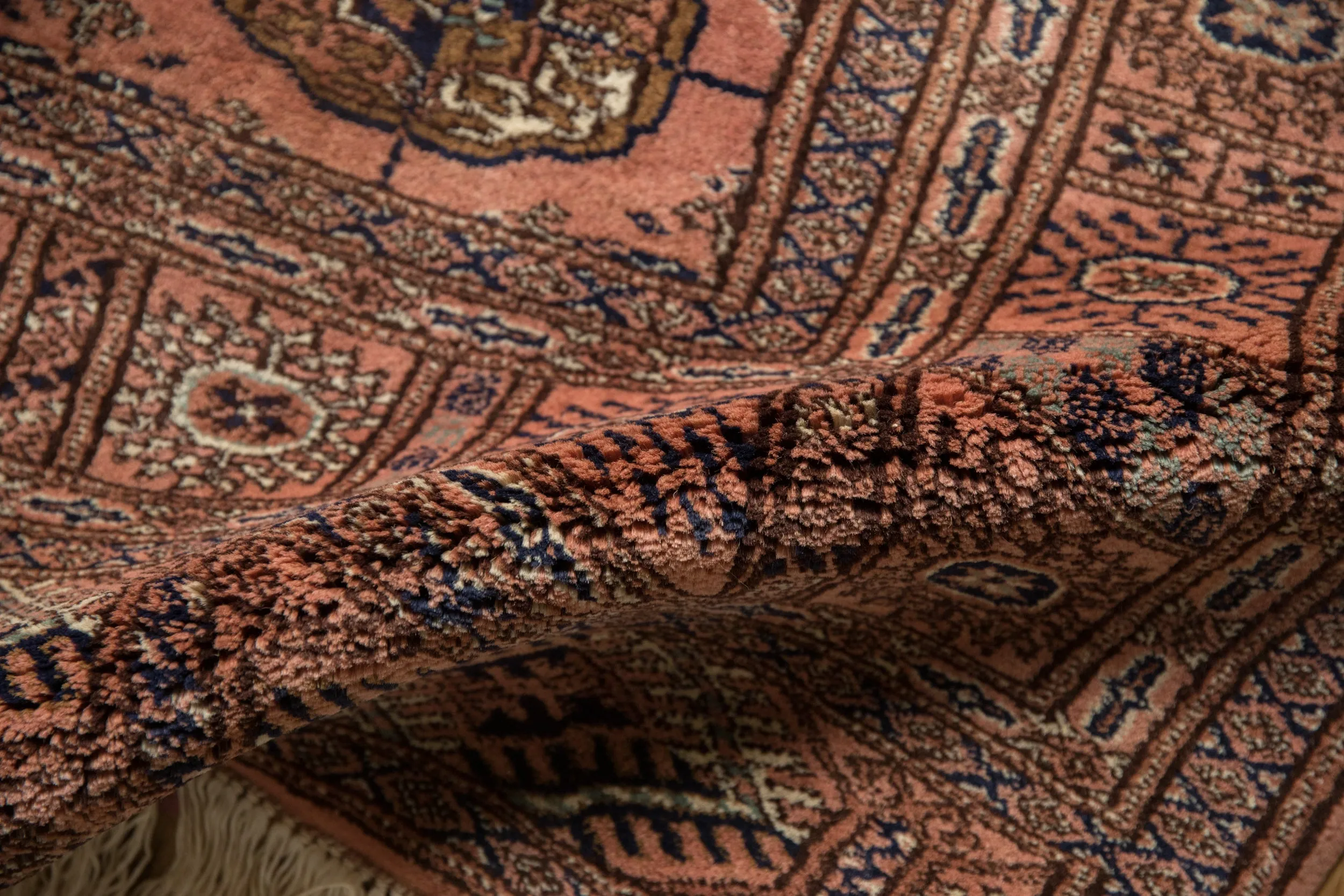 4x4 Vintage Fine Bokhara Square Rug