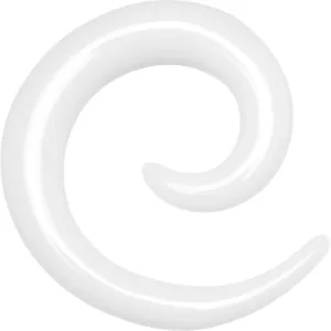 6 Gauge White Acrylic Spiral Taper