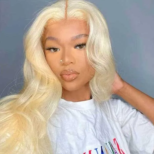 613 Blonde Wig Body Wave Wig 5x5 Lace Closure Wig Transparent Lace Wig