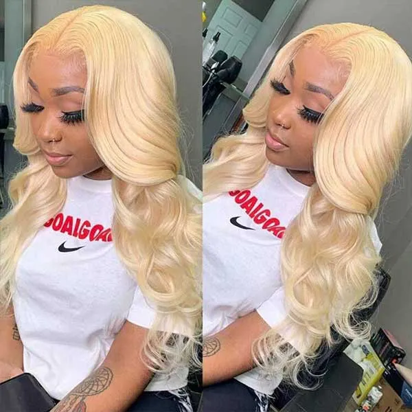 613 Blonde Wig Body Wave Wig 5x5 Lace Closure Wig Transparent Lace Wig