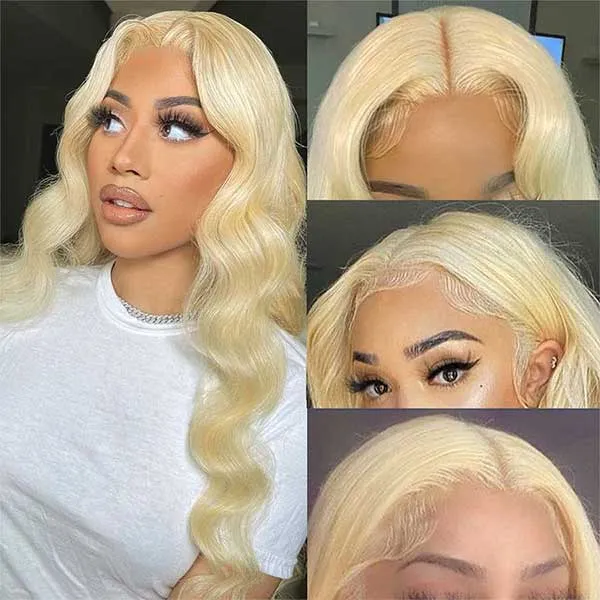 613 Blonde Wig Body Wave Wig 5x5 Lace Closure Wig Transparent Lace Wig