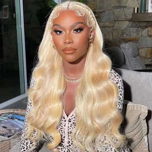 613 Blonde Wig Body Wave Wig 5x5 Lace Closure Wig Transparent Lace Wig