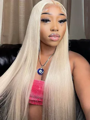 613 Blonde Wig Transparent 5x5 Lace Closure Wig Straight Wig Colored Human Hair Wigs