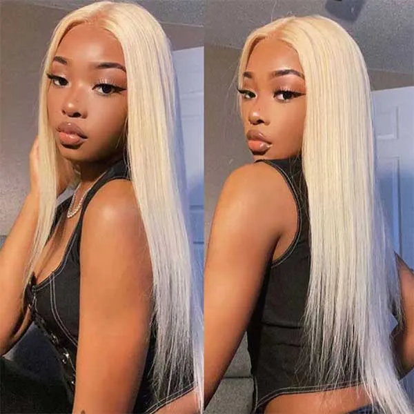 613 Blonde Wig Transparent 5x5 Lace Closure Wig Straight Wig Colored Human Hair Wigs