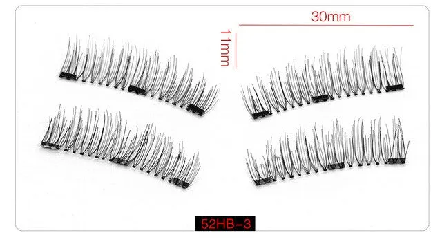 6D Magnetic Eyelashes   3 Magnets Half Soft Hair Natural Beauty