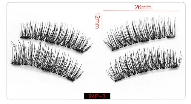 6D Magnetic Eyelashes   3 Magnets Half Soft Hair Natural Beauty