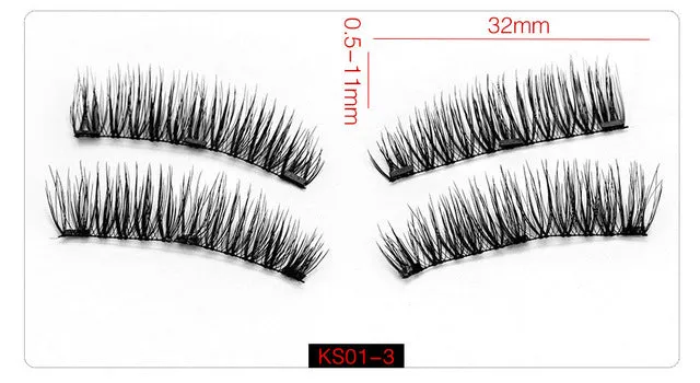 6D Magnetic Eyelashes   3 Magnets Half Soft Hair Natural Beauty