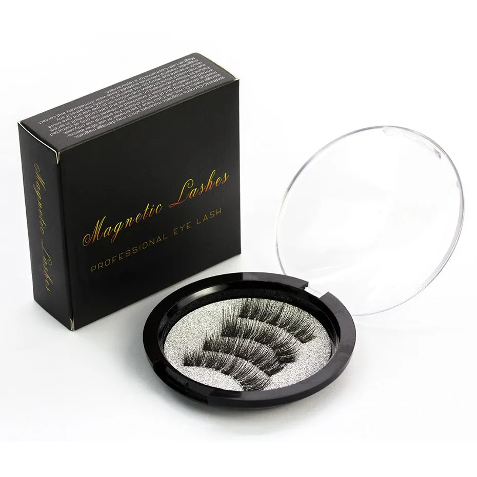 6D Magnetic Eyelashes   3 Magnets Half Soft Hair Natural Beauty