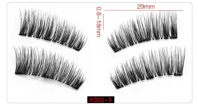 6D Magnetic Eyelashes   3 Magnets Half Soft Hair Natural Beauty