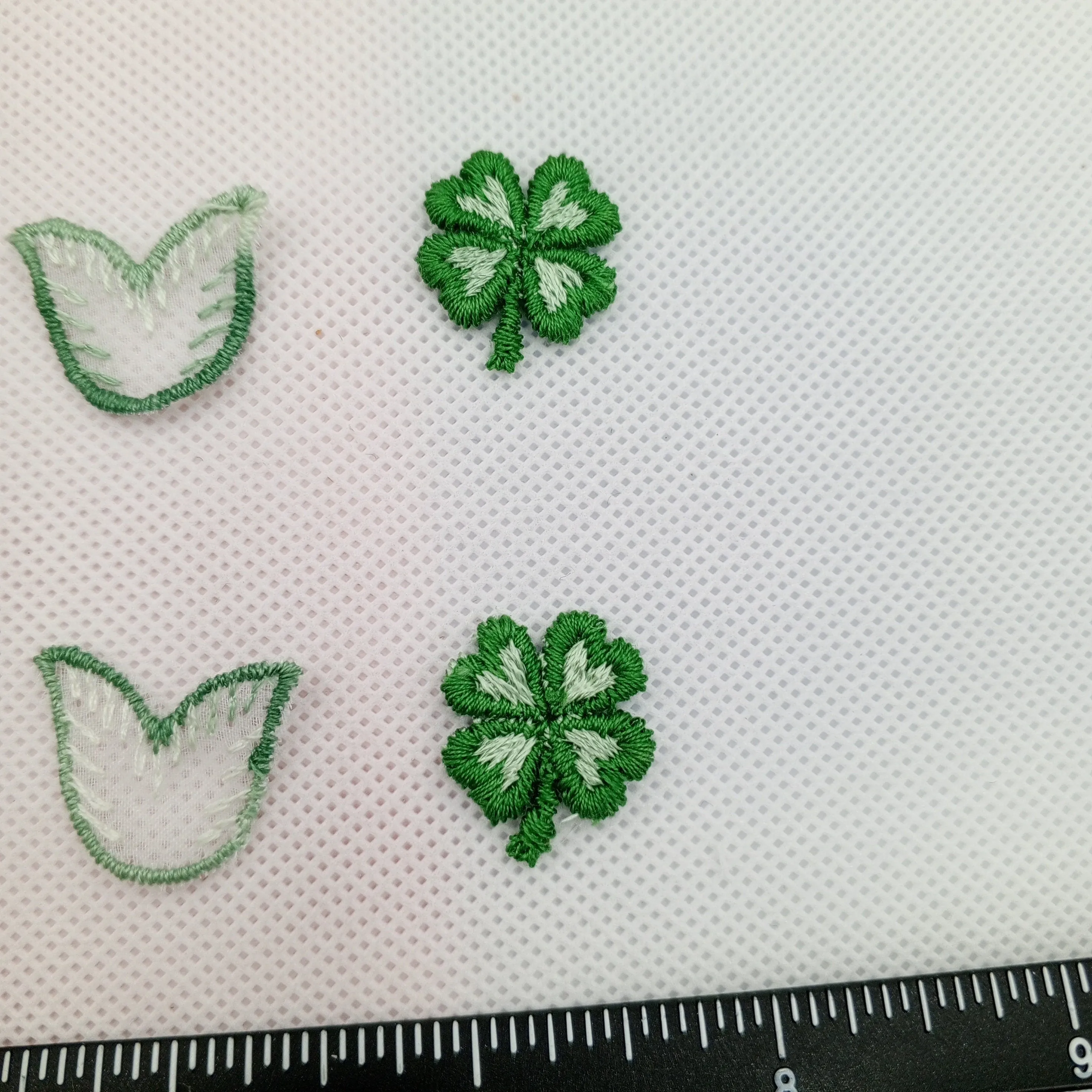 9 pieces FLORAL VINTAGE appliques green light green brown flower Patches #154