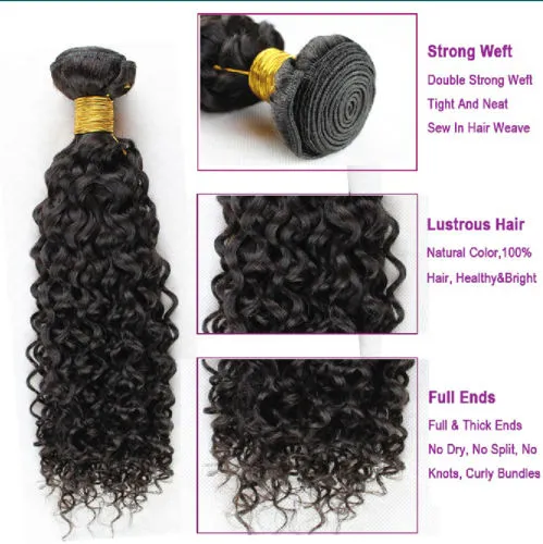 Affordable Hair Jerry Curl 1 Bundle Natural Black 100 Human Hair extensions