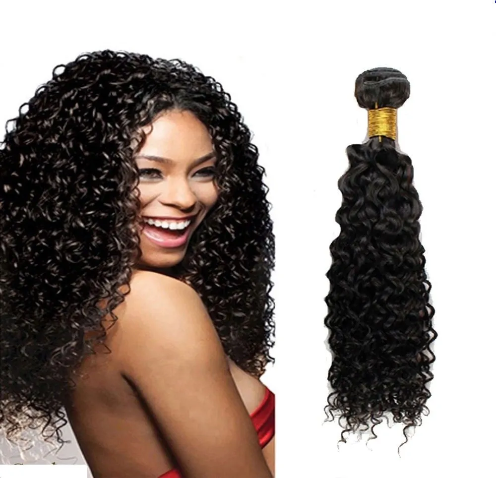 AFFORDABLE HAIR Jerry Curly Natural Black 100% Human Hair for sew in, wig, and ponytail
