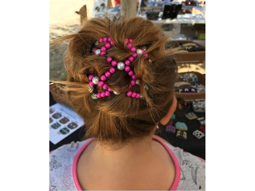 African Butterfly Chameleon Hair Comb - Beada Black 30