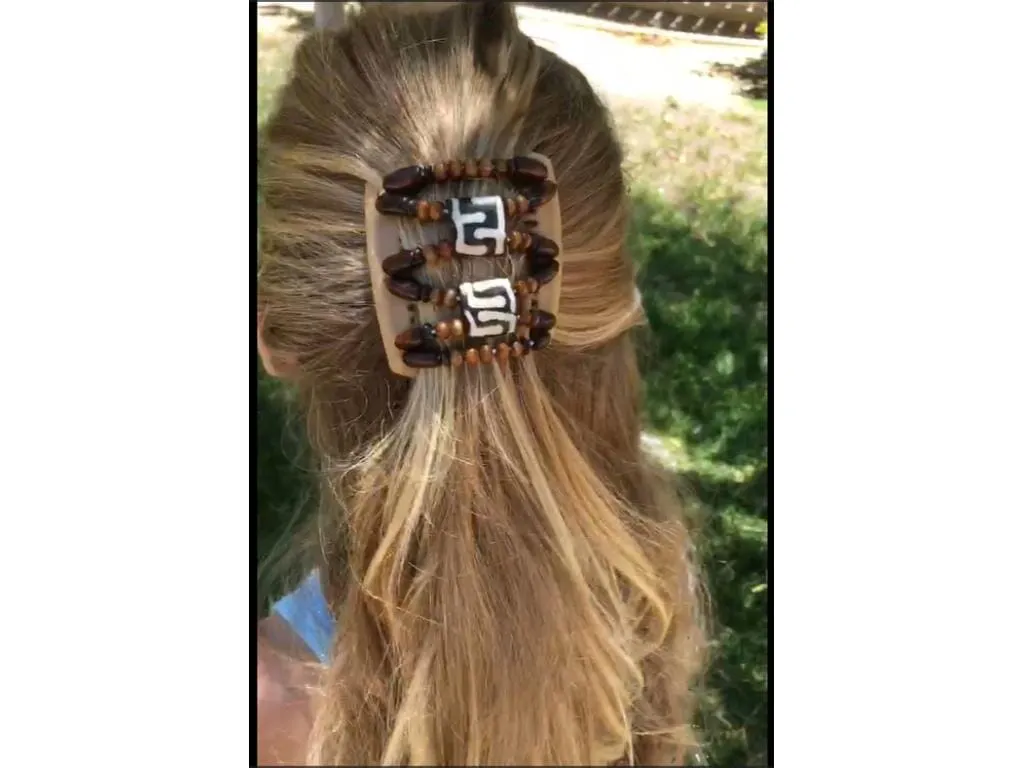 African Butterfly Chameleon Hair Comb - Beada Blonde 36
