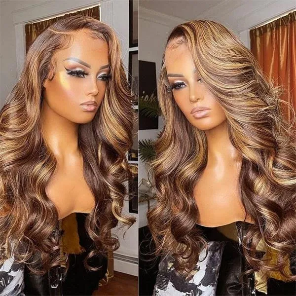 Alipop 360 Lace Front Wig Body Wave Honey Blonde Highlights Wig