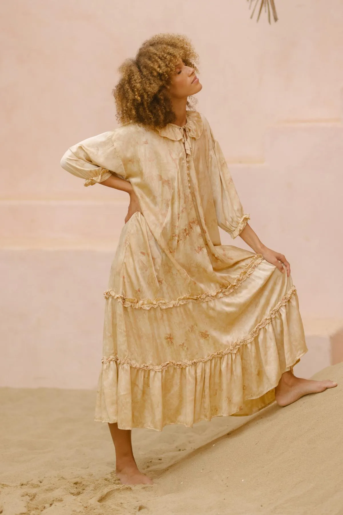Allegra Joy, Rose Petal Dyed, Silk Gown