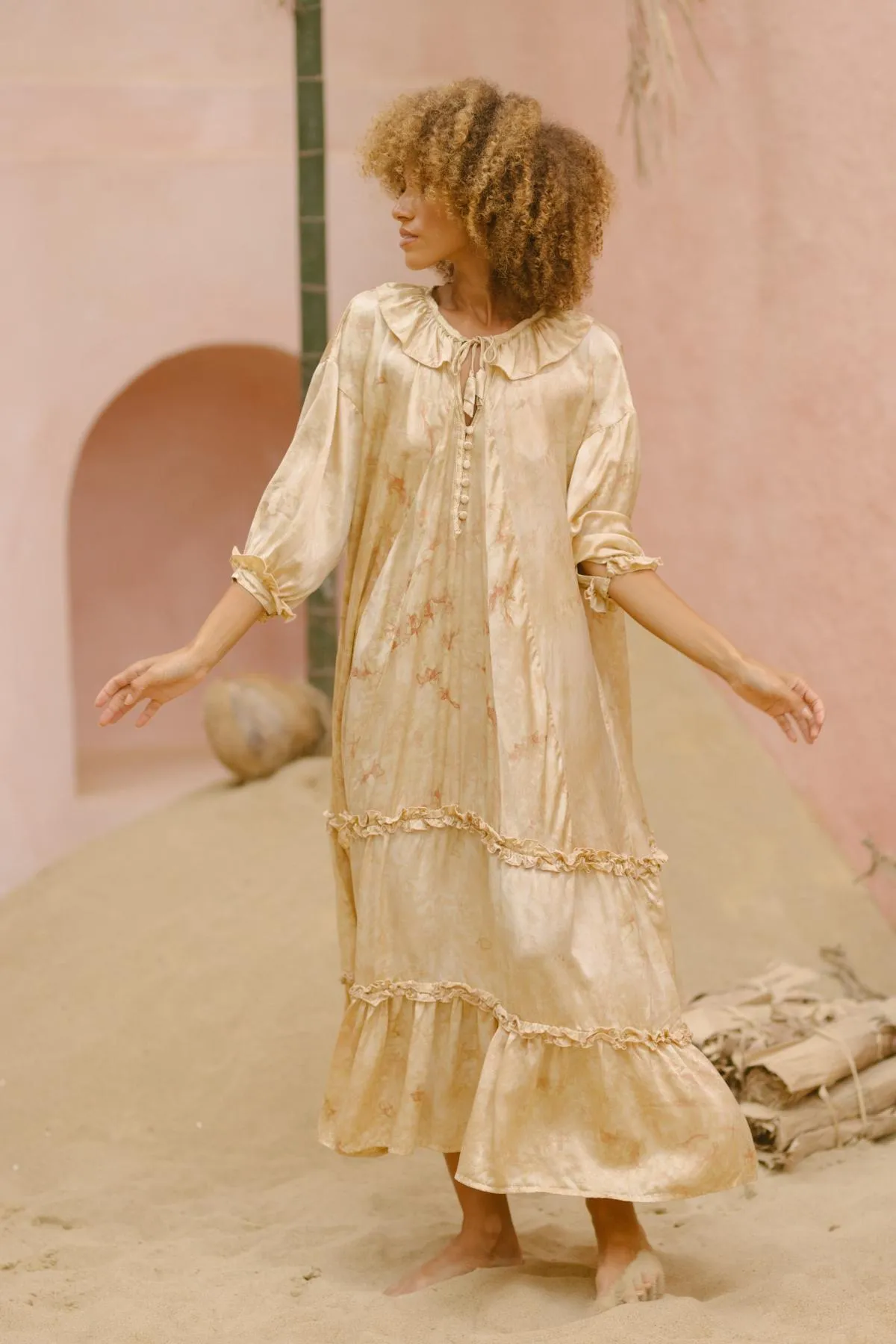Allegra Joy, Rose Petal Dyed, Silk Gown