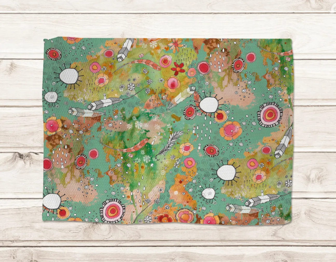 Area Rug 'Feathers, Flowers, Showers'
