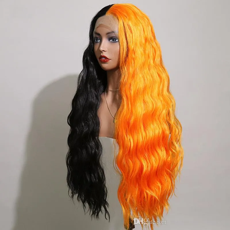 Bangsontarget 13x4 Lace Front Wigs Black and Ginger Wig Body Wave