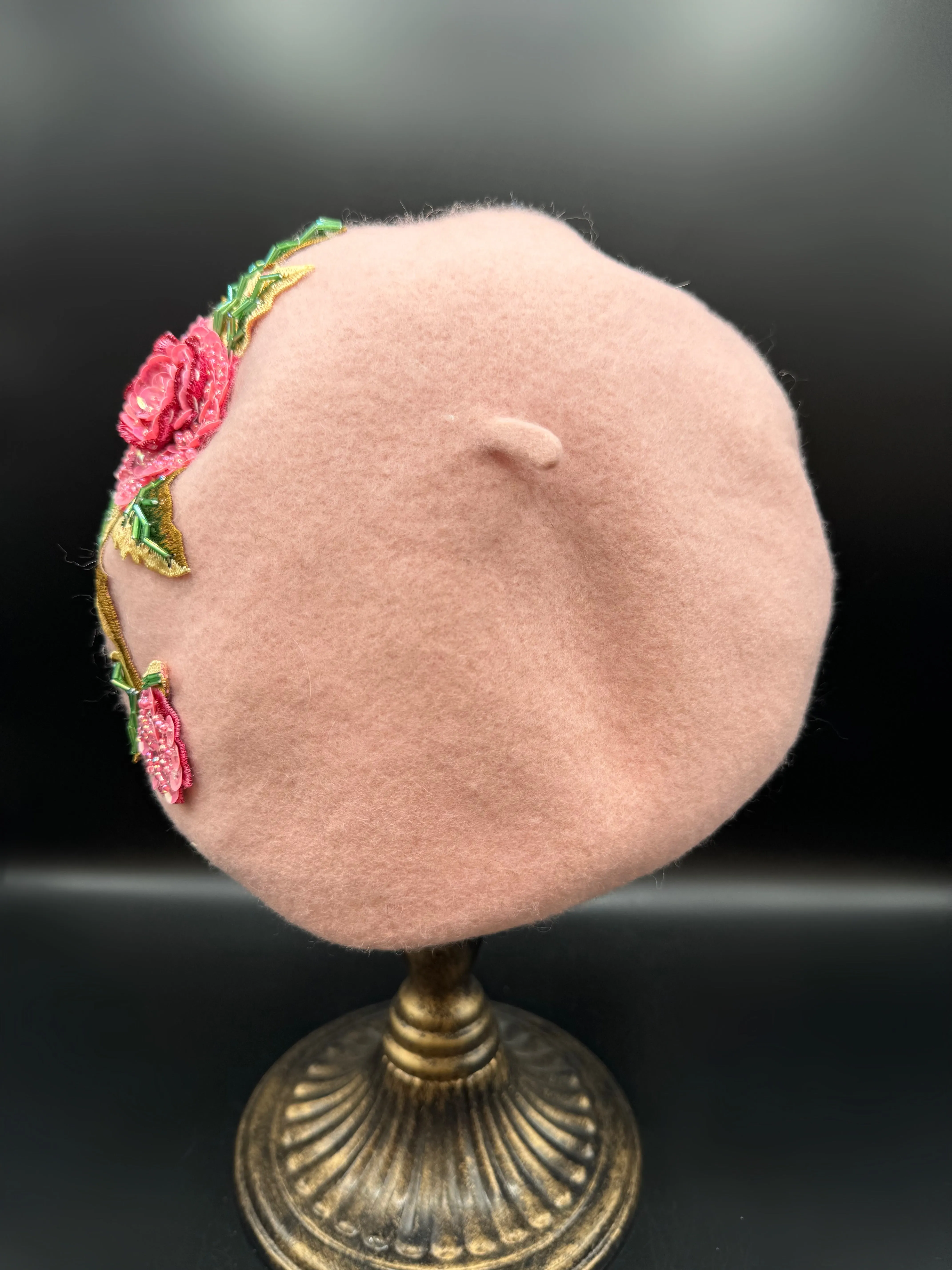 Beaded Floral Beret