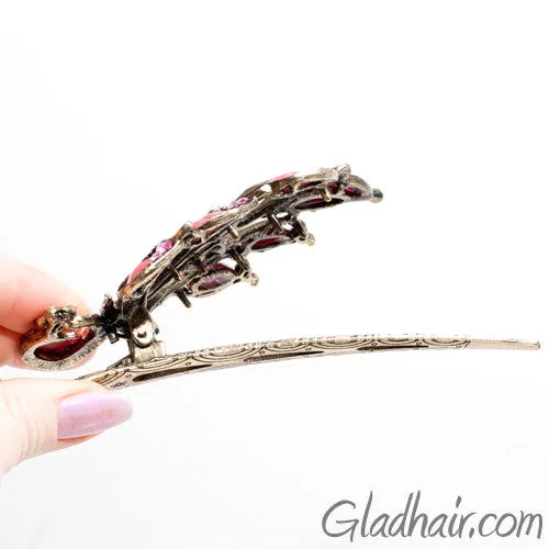 Bird Shaped Vintage Metal Beak Clip with Crystals