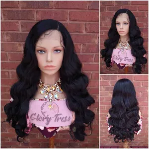 Black Body Wavy Lace Front Wig | Glory Tress Wigs | African American Wigs | Alopecia Chemo Wig | Gift For Her | Ready to Ship // GLAM QUEEN