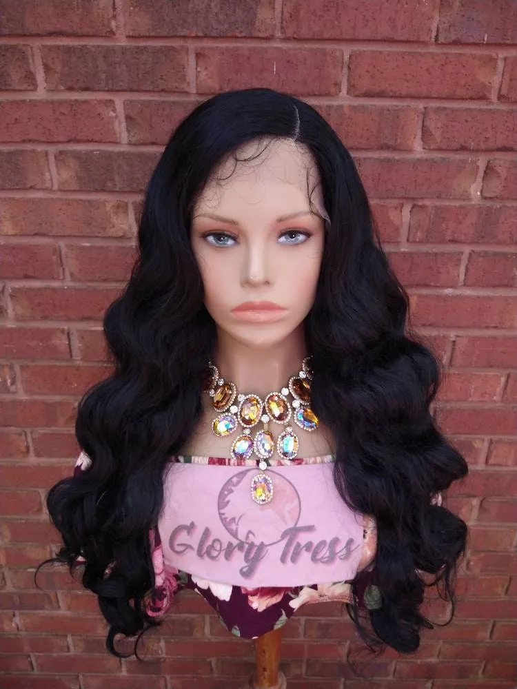 Black Body Wavy Lace Front Wig | Glory Tress Wigs | African American Wigs | Alopecia Chemo Wig | Gift For Her | Ready to Ship // GLAM QUEEN