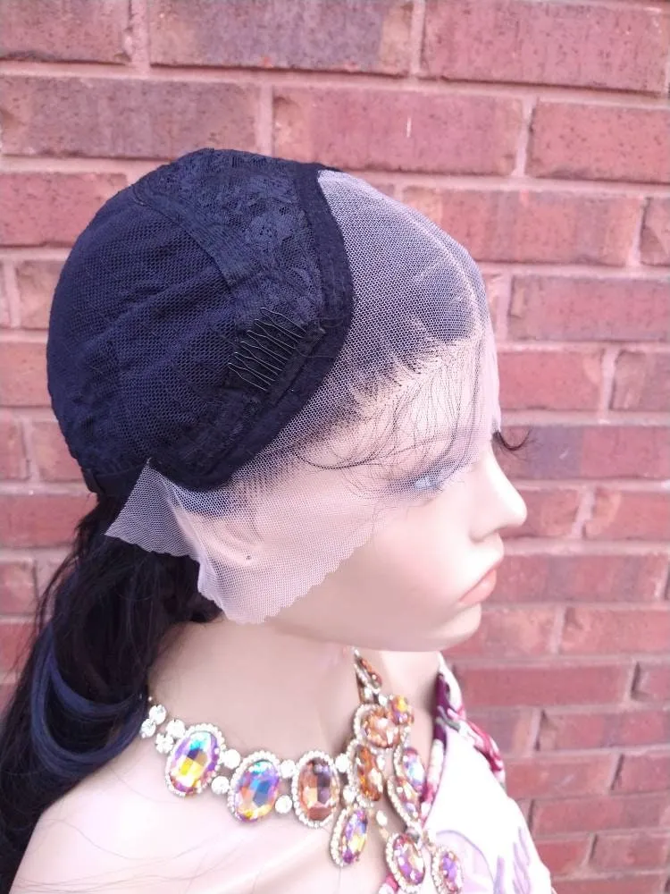 Black Curly Lace Front Wig | 13X6 HD Lace Front Wig | Pre-styled Braided Wedding Prom Wig | Glory Tress Wigs, Alopecia Chemo Wig / INDIA