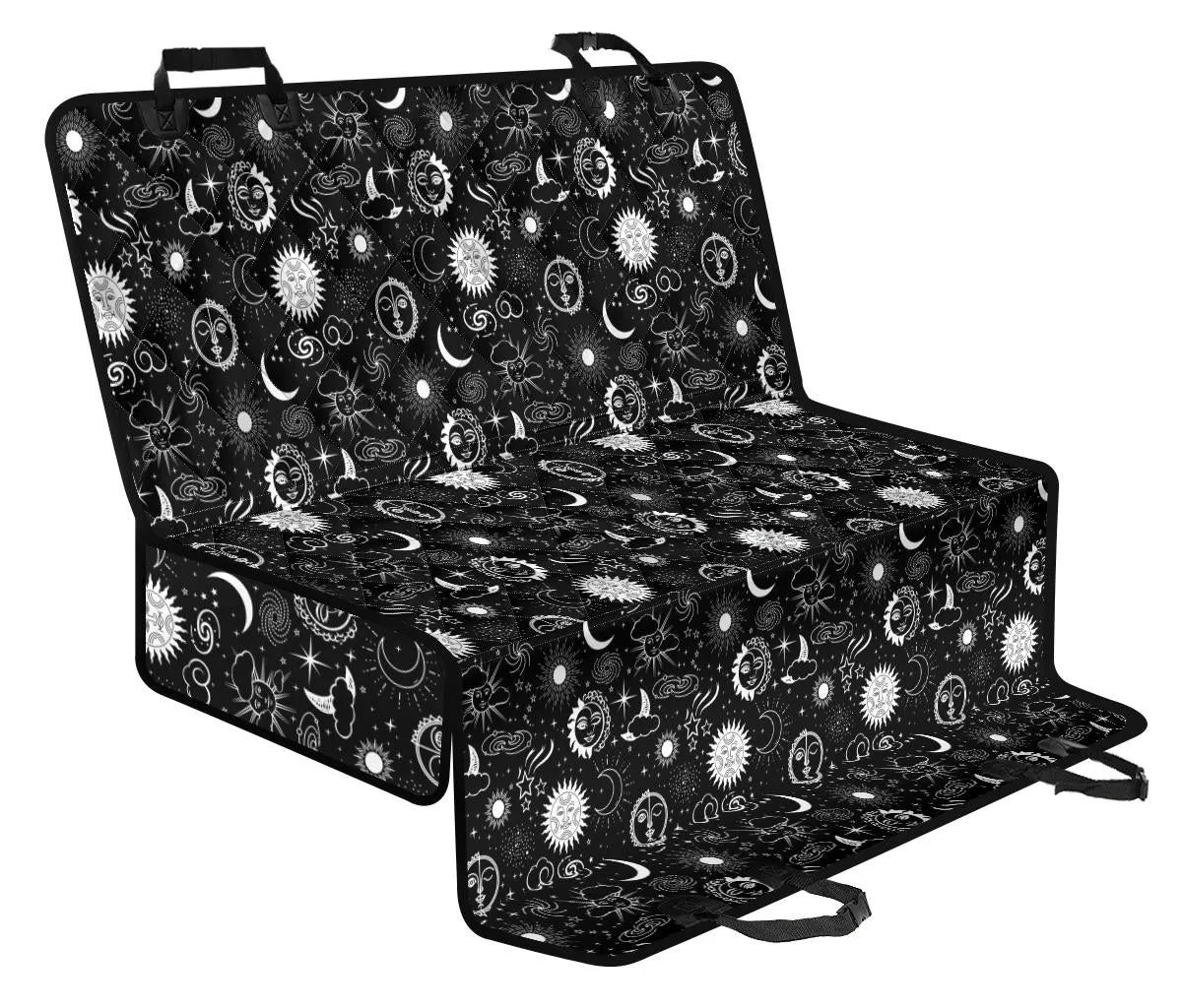 Black White Celestial 13 Car Pet Seat Cover