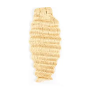 Blonde 613 Deep Wave weft bundle Russian Mink Virgin Remy 100 Human Hair