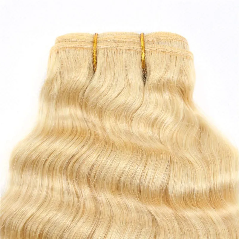 Blonde 613 Deep Wave weft bundle Russian Mink Virgin Remy 100 Human Hair