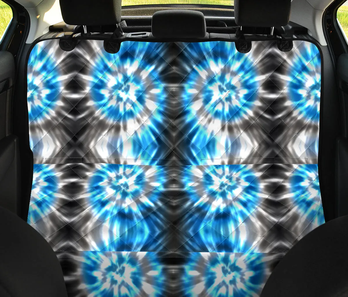 Blue Tie Dye Pet Car Back Seat Cover