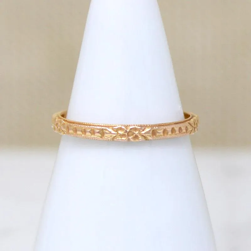 Blush Engraved Band in Recycled Rose Gold by 720