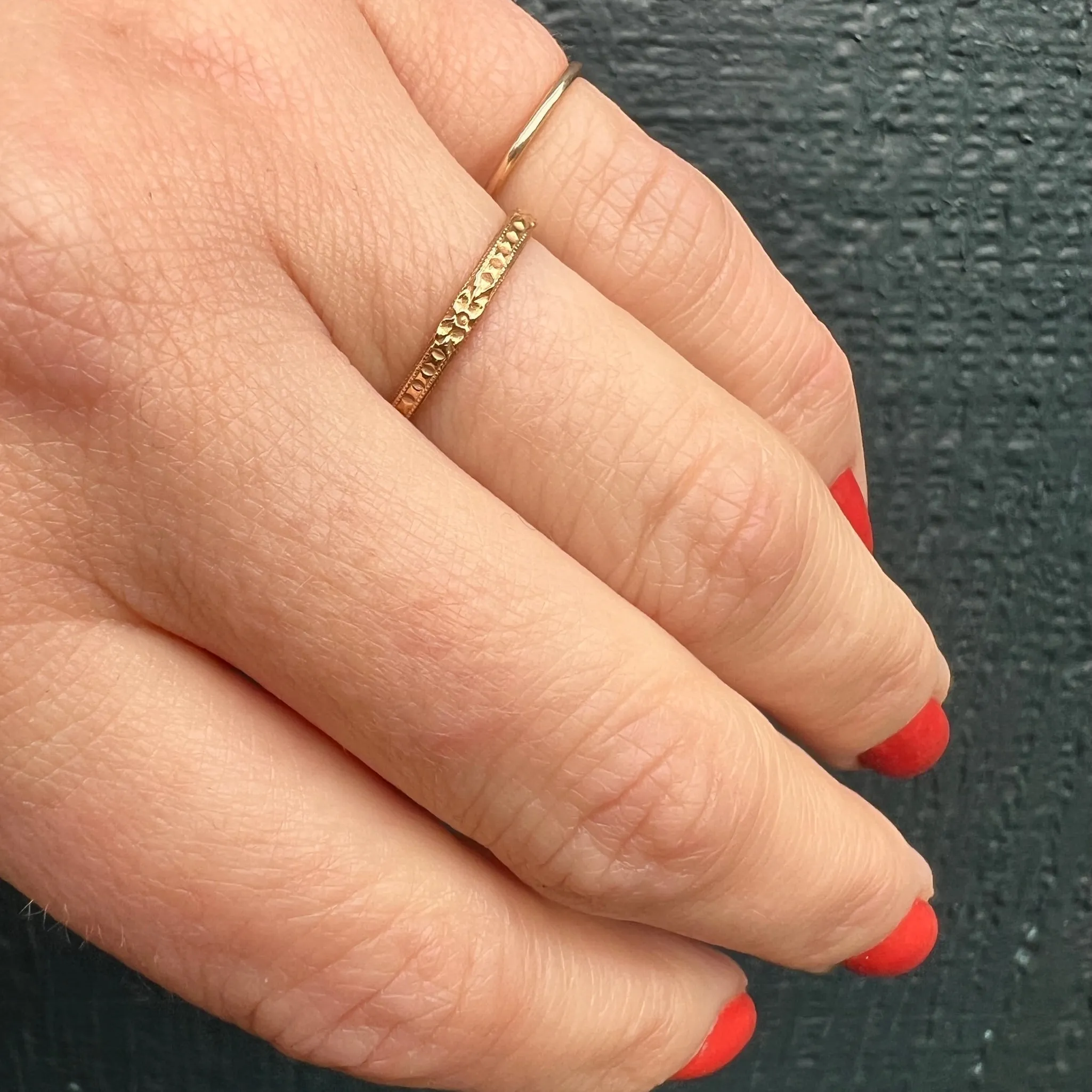 Blush Engraved Band in Recycled Rose Gold by 720