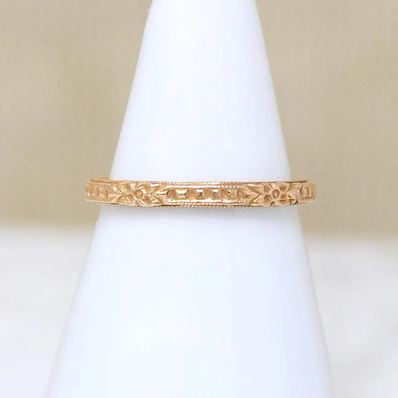 Blush Engraved Band in Recycled Rose Gold by 720